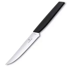Кухонный нож Victorinox Swiss Modern Steak&Pizza 12см волн. с черн. ручкой