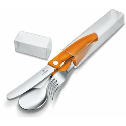 Набор кухонный Victorinox SwissClassic Table Set 3шт с оранж. ручкой (складной нож, вилка, ложка)