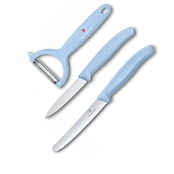 Набор кухонный Victorinox SwissClassic Paring Set 3шт с голуб. ручкой (2 ножа, овощечистка Tomato and Kiwi) (G