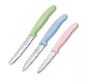 Набор кухонный Victorinox SwissClassic Paring Set 3 ножа с роз/голуб/св.зел. ручкой (8,10,11см) (GB)