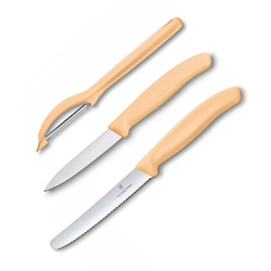 Набор кухонный Victorinox SwissClassic Paring Set 3шт с св.оранж. ручкой (2 ножа, овощечистка Universal) (GB)