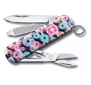 Складной нож Victorinox CLASSIC LE "Dynamic Floral" 58мм/1сл/7функ/цветн/чехол /ножн