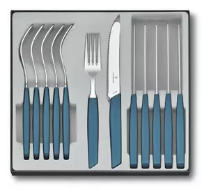 Набор кухонный Victorinox Swiss Modern Table Set 12шт с син. ручкой (6 ножей tomato, 6 вилок)