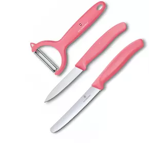 Набор кухонный Victorinox SwissClassic Paring Set 3шт с св.крас. ручкой (2 ножа, овощечистка Tomato and Kiwi)
