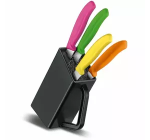Набор кухонный Victorinox SwissClassic Cutlery Block Steak&Pizza 4шт с цветными ручками с подставкой