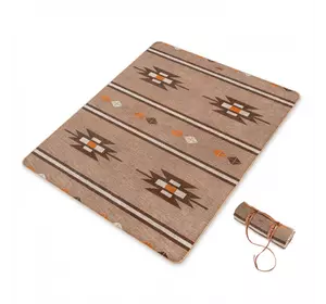 Плед Naturehike Outdoor Warm Geometric Carpet Woolt NH20FS036, поліестр/вовна, коричневий