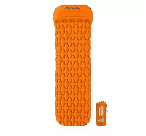 Килимок надувний з подушкою Naturehike FC-12 NH19Z012-P, 65 мм, помаранчевий